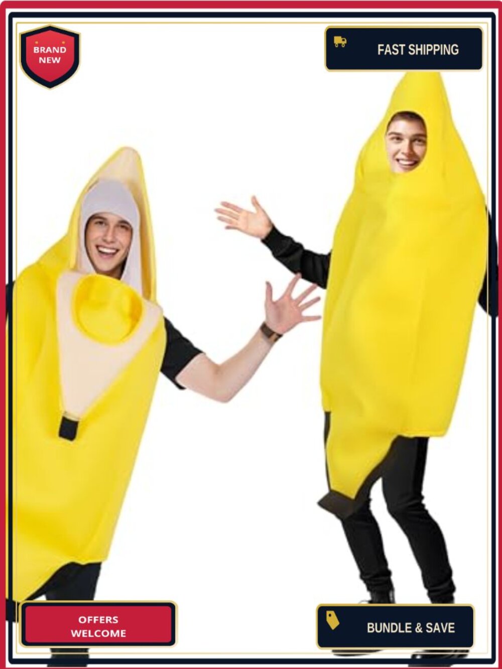 Adult Banana Costume Peelable Fruit Tunic Halloween Party One Size